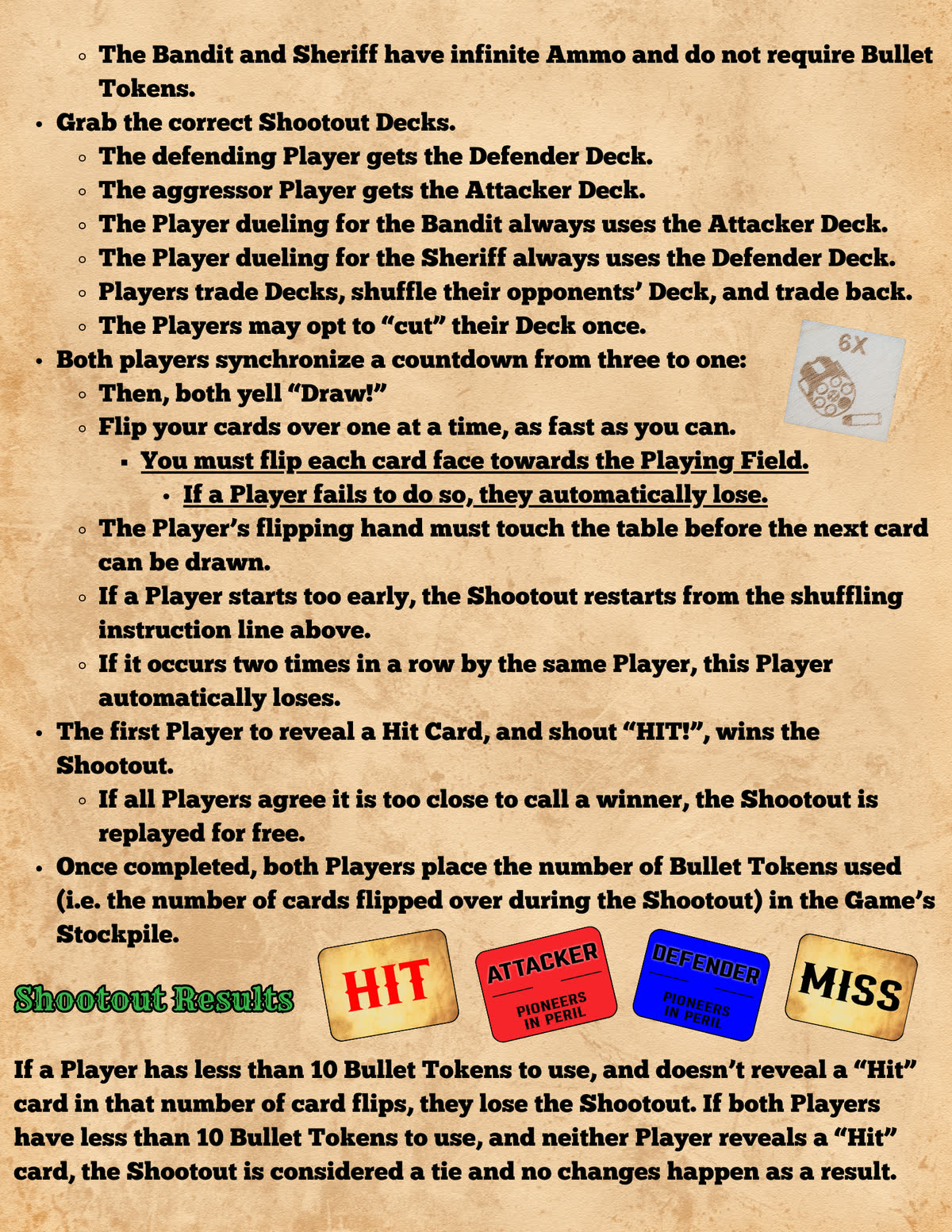 Pioneers in Peril rulebook, page 23
