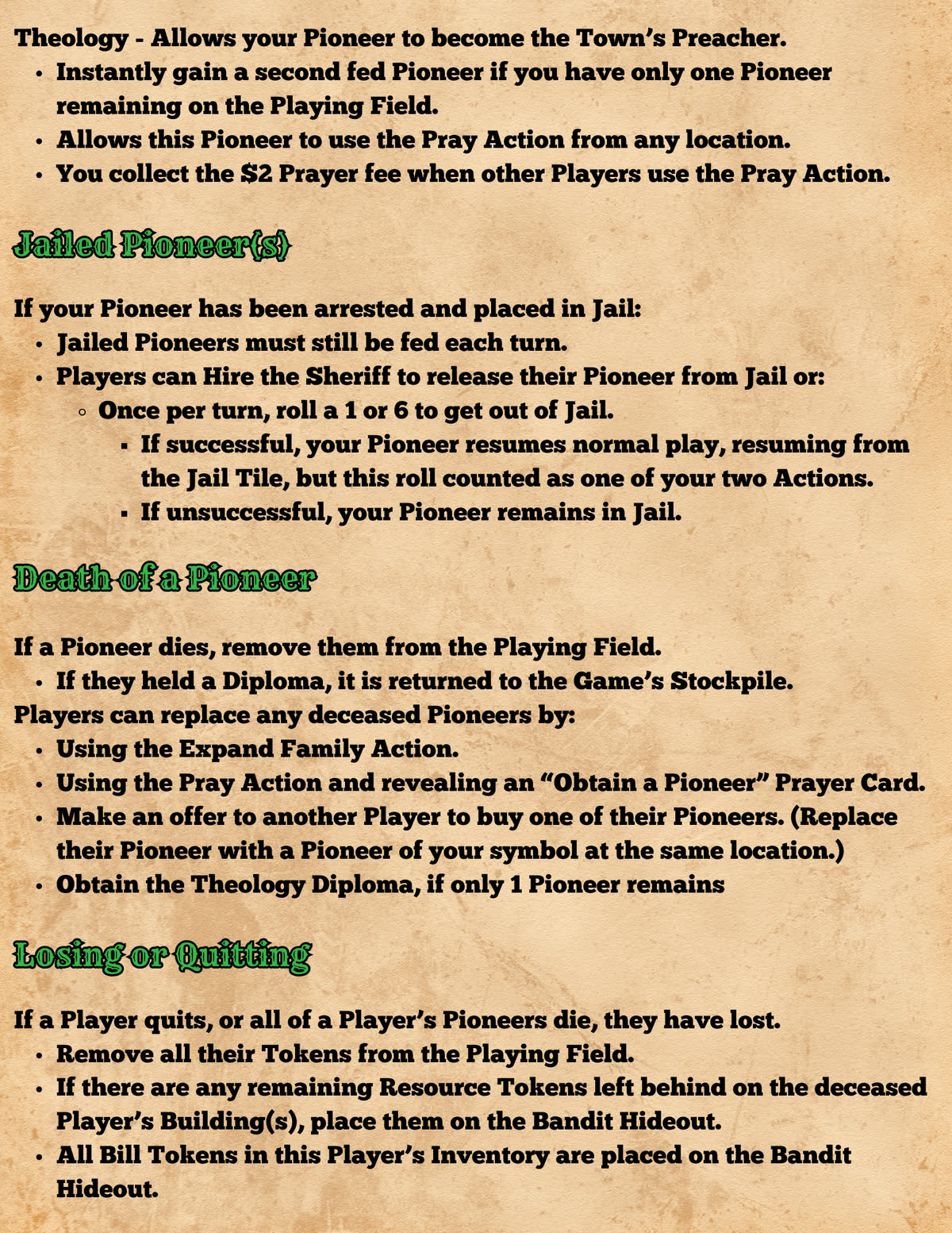 Pioneers in Peril rulebook, page 29