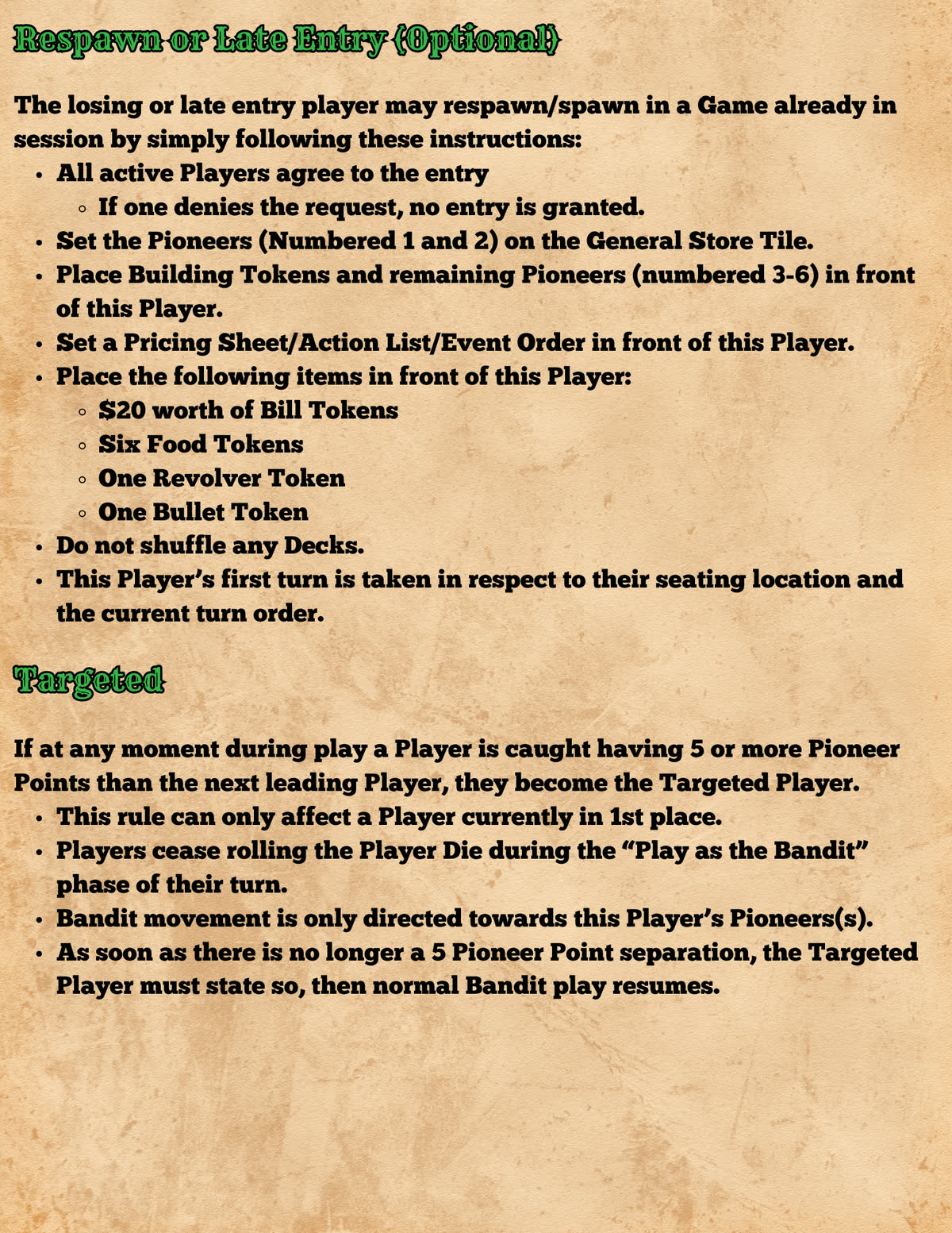 Pioneers in Peril rulebook, page 30