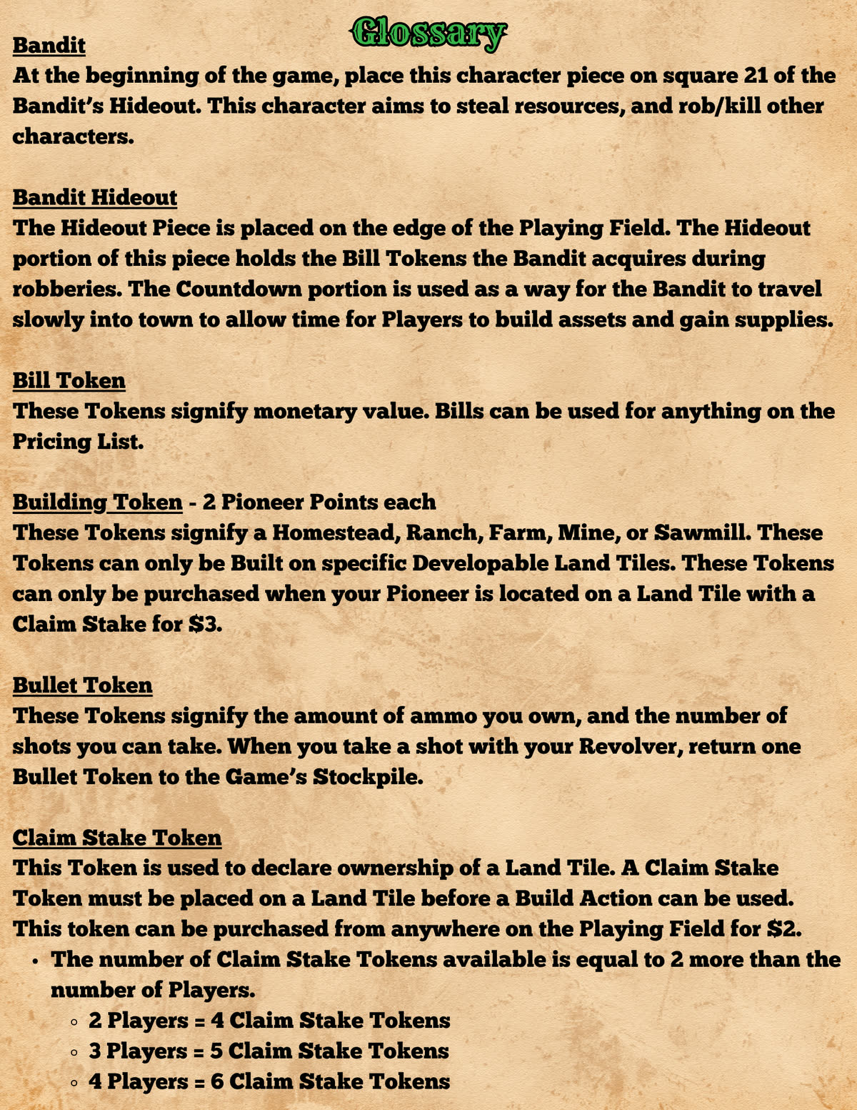 Pioneers in Peril rulebook, page 34