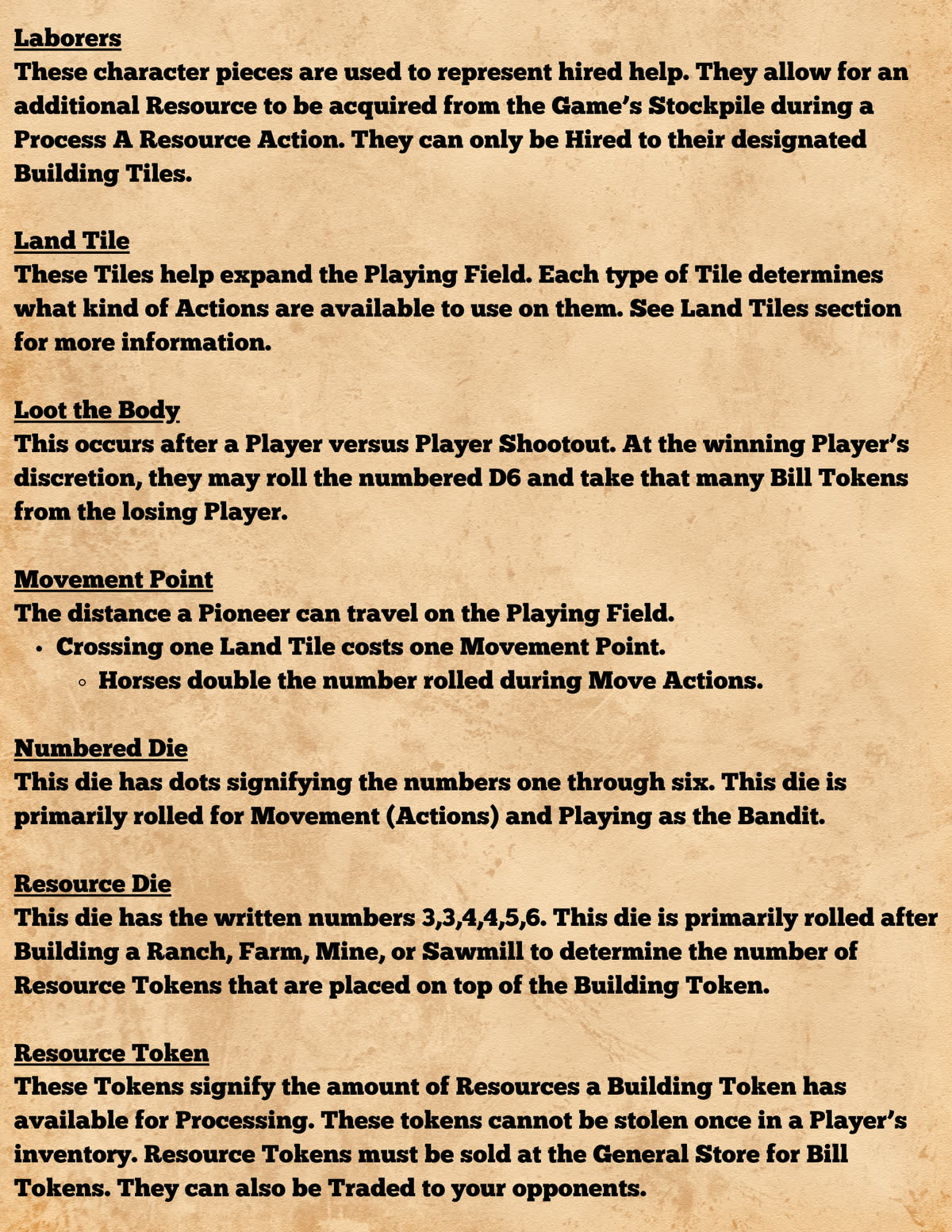 Pioneers in Peril rulebook, page 36